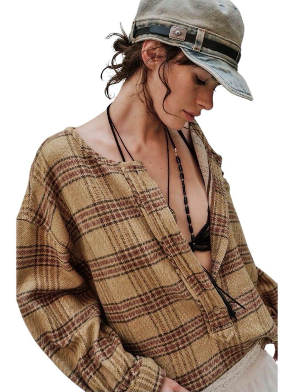 Free People Washed Denim Cadet Hat NWT $58 - Picture 8 of 8